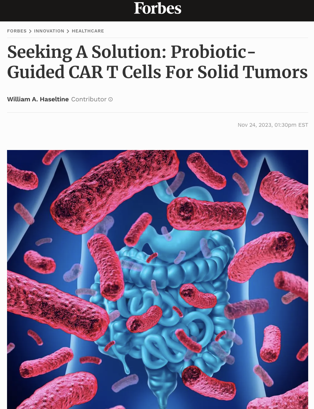 Seeking A Solution: Probiotic-Guided CAR T Cells For Solid Tumors